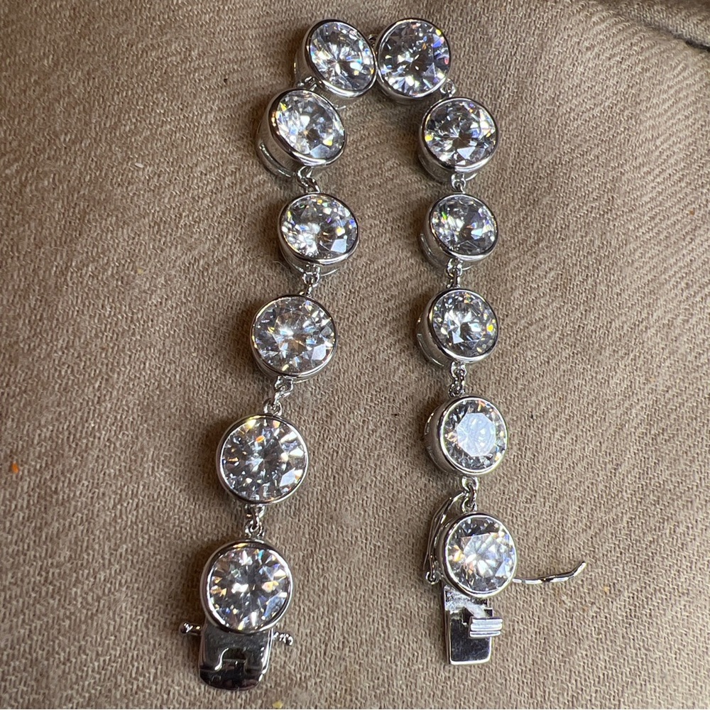 LD 925 sterling silver bezel tennis bracelet